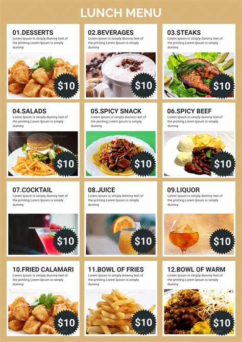 Lunch Menu .